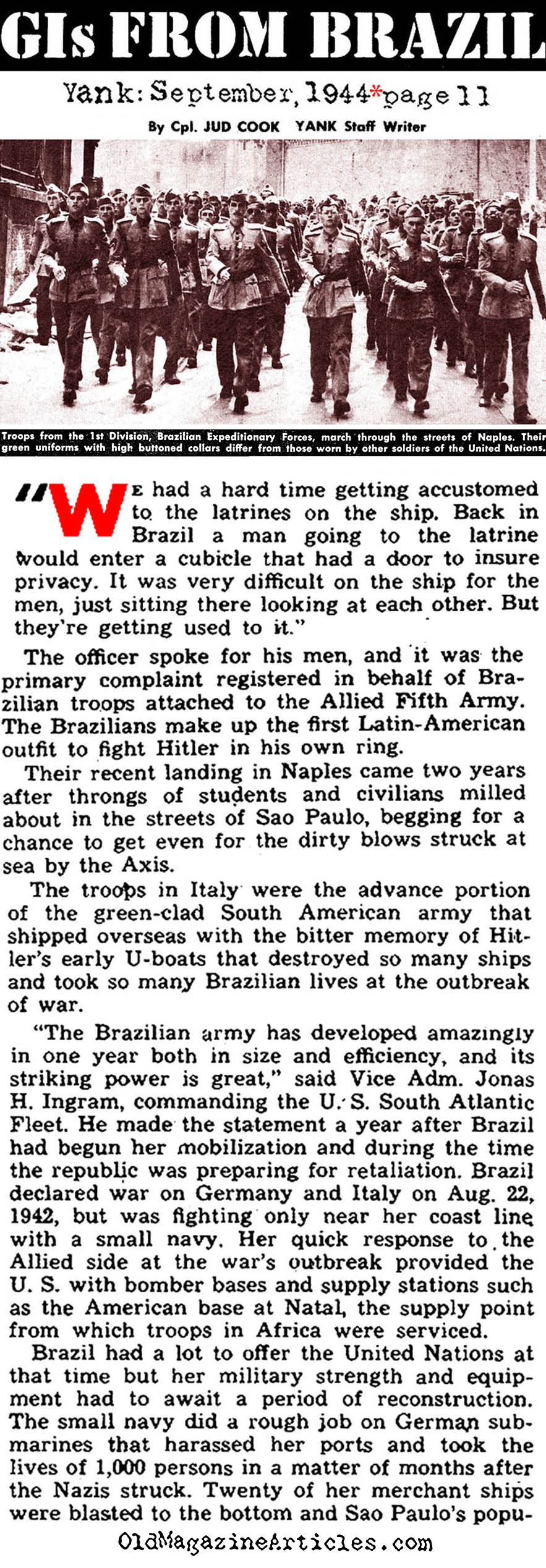 With the Brazilians in Italy (Newsweek & Yank Magazines, 1944)